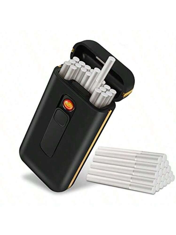 Cigarette Case For 100 S King Size 2in1 Design With USB Rechargeable Lighter SmellProof For Women Slim Cigarettes Christmas Gift For Men Dad