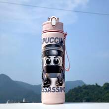 One Piece Sports Outdoor Cute Portable Water Bottle Large Capacity With Scale To Keep Water For Camping Exercise Cup
