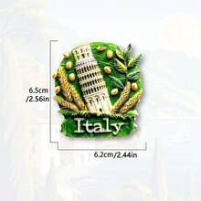 1pc Italian Landmark Fridge Magnet, 3D Resin Milan Duomo, Venice Canal & Italian Motorcycle (Vespa), Travel Souvenir Gift, Home Office Fridge Decor