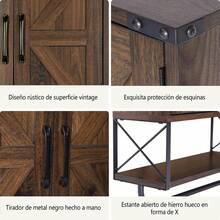 Botiquín de Estilo rústico, Armario de Almacenamiento montado en la Pared con Estante Ajustable y Barra para Toallas, Armario de baño de 3 Niveles para baño, Sala de Estar (Marron) - Marrón - Ver 5