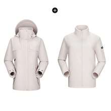 CAMEL CROWN 女士户外夹克三合一防水防油夹克秋冬季滑雪服滑雪装 - 橡木灰 - 查看 4