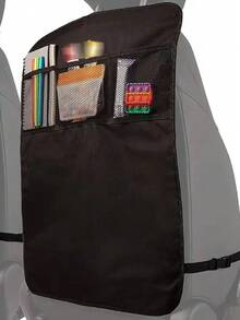 2 件/1 件汽车座椅靠背保护套 + 3 个口袋收纳袋，超大防水踢脚垫后座保护套，汽车座椅靠背套，用于防止灰尘、污垢和划痕 - 通用汽车内饰保护套，汽车内饰保护配件 - 彩色 - 查看 3