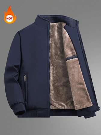 Thermal Lined Hooded Jacket For Men, Versatile, Warm, Casual Street Style