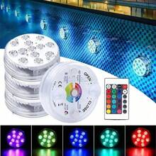 Multi Color Submersible LED Light Pool Lights IP68 Waterproof Underwater Night Lamp Vase Bowl Party Wedding Christmas Decoration - 1燈4控制器 - 查看 1