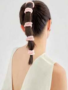 2 szt. 100% naturalny jedwab, jednokolorowe gumki do włosów, wysokiej jakości gumki do włosów (22 Momme), damskie duże opaski do włosów, akcesoria do włosów, element na głowę, gumki do włosów