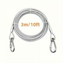 2mm Diameter Reflective & Anti-Rust Steel Wire Dog Leash, Suitable For Medium To Large Dogs, Available Lengths: 3.0m/4.6m/9.0m/15.0m