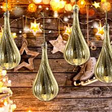 4 buc. Ornamente de Crăciun în formă de glob cu picătură de apă placate cu roșu/auriu/argintiu, decorațiuni suspendate pentru bradul de Crăciun