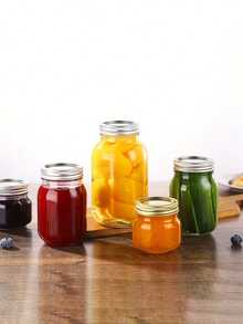 Bocaux en verre scellés pour le stockage alimentaire, idéaux pour conserver le thé, les céréales, les noix, les collations, les grains de café, le sucre, les bonbons, les biscuits, les épices, les fournitures de cuisine et le yaourt. Boîtes alimentaires transparentes portables. Bocaux de rangement de cuisine pour les céréales. Cadeaux de mariage, cadeaux de Noël, cadeaux d'Halloween