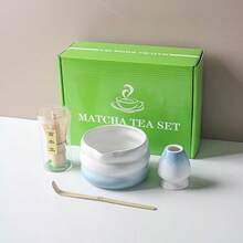 1pc/4pcs/7pcs Matcha Tea Set, Japanese Style Matcha Bowl With Spout, Matcha Whisk Holder, Ceramic New Matcha Whisk, Matcha Scoop, Tea Strainer, Tea Cloth, Holiday Gift Set, Christmas Gift