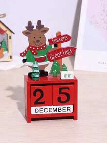 1 pieza de calendario de Navidad, adorno de madera artesanal. Decoración de escritorio con estilo navideño. Decoración del hogar, decoraciones navideñas, decoración de habitación de invierno