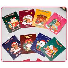 8pcs Cartoon Christmas 3D Folding Greeting Cards, Multi-Functional Christmas Card, Gift, Thanksgiving, Blessing Message Cards