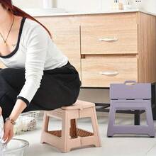 1 Piece, Lightweight And Non-Slip, Easy To Grip Design, Space-Saving, Modern Plastic Material, Portable Folding Ladder, Modern And Simple Style, Multi-Color Optional, Folding, Non-Slip Pedal, Stable Load-Bearing, Household Folding Ladder