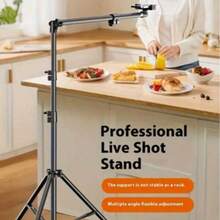 1 Stück ausziehbarer, faltbarer und drehbarer Smartphone Selfie Ständer, Tischstativ für Overhead-Aufnahmen, multifunktionaler Ständer für Livestreaming, Geschenk für Familie und Freunde, ohne Batterie