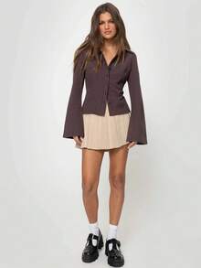 Soft Wrinkle-Free Button Down Stretch Shirts For Women, Breathable Moisture-Wicking Casual Work Dress Tops - màu nâu - Xem 5