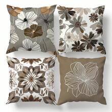 4pcs Geometric Floral Pattern Pillowcases, Single Sided Printing, 45cm*45cm - Multicolor - View 10