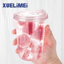 Xuelimei 16oz Disposable Stemless Glasses With Strawless Sip Lids,PET Disposable Drinking Cups,Clear Plastic Wine Glasses For Parties Birthday,Wedding,Meeting,Christmas Party Supplies (50, Pink) - 白色 - 查看 4