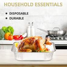 30 件 8x8 英寸耐用轻质铝箔烤盘带盖，一次性矩形烤盘，用于蛋糕、烹饪、冷冻和食物准备 - 适用于燃气灶 - 非常适合节日、婚礼和派对、圣诞节、感恩节