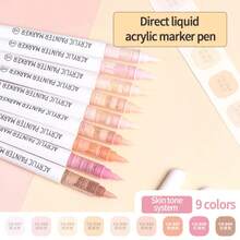 朗格9色/套，全新288色专业套装，207色丙烯马克笔，软头大容量墨水，颜色均匀，无异味，覆盖力强，适用于石头、玻璃、陶瓷、复活节彩蛋、金属、木材等材质的艺术创作，学生水彩笔，美术学生双头油性马克笔，小学绘画书画笔，DIY创作，适合学校美术用品，返校必备 - 彩色 - 查看 16