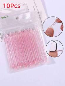 300/100/50/10Pcs Orange Wood Stick For Cuticle Pusher & Nail Cleaning, Suitable For Nail Salons & Diy Nail Art - 粉色 - 查看 9