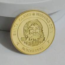 3/5/10pcs Alloy Plated Santa Claus Commemorative Coins For Christmas Eve, New Year Party Gifts, Decorations