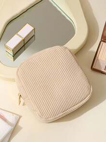 Multi-Color Sanitary Pad Storage Bag, Pink Sanitary Napkin Storage Bag, Portable Storage Bag, Large Capacity Minimalist Style, For Storing Sanitary Pads, Liners And Tampons, Essential For Girls, Great For Going Out, Striped Cosmetic Bag, Travel & Study Supplies, Travel Essential Cosmetic Bag, Holiday Essential Cosmetic Bag - Multicolor - View 17