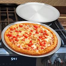 Stainless Steel Pizza Pans 12 Inch PizzaPan For Oven Steel Pizza Tray Round Pizza Plate Set Of 1