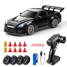 Remote Control Drift Car, 1:24 Scale Remote Control Vehicle With LED Lights, 2.4GHz 20KM/H 4WD High Speed RC Cars, Drifting Tires&Two Batteries, Remote Controlled Vehicle, Durable Plastic Body - Dark Night - View 11