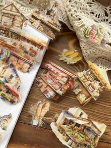 20pcs/Pack Cute Cartoon Girl, Flower, Vegetable, Food, Fruit Market Sticker Set, Vintage Adorable Stickers For Scrapbooking, Diary, Planner, Decor, Waterproof PET, Party Favors