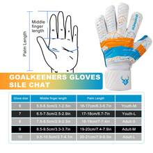Soccer Goalie Goalkeeper Gloves – Pro-Level Super Superior Grip, Enhanced Finger Protection, Breathable & Durable Comfort For Training, Matches – Adult Sizes 6-10 - 白色 - 查看 2