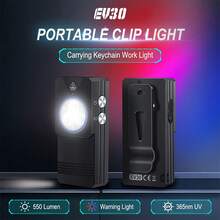 1 件装多功能 LED 手电筒 365nm 紫外线探测手电筒 USB 可充电 EDC 迷你便携式工作灯户外露营徒步旅行 - 黑色 - 查看 2