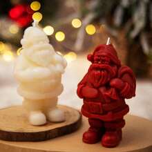 1pc Christmas Santa Claus Shaped Scented Candle, Home Decor Ornament, Holiday Gift, Weight 88g - Multicolor - View 8