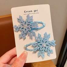 8pcs/Set Cute Snowflake Design Hair Clips For Girls