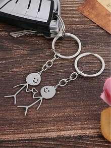 1 par de llaveros personalizados para parejas, se puede personalizar con la inicial, adecuado para el Día de San Valentín, novia, estudiantes, se puede colgar en llaves, bolsos o usar como decoración