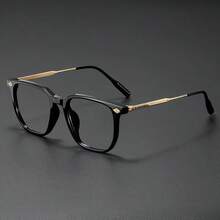 1 par de gafas de hombre con montura metálica cuadrada y de estilo retro moderno, multicolor, adecuadas para computadora, oficina, decoración, estudio de estudiantes, lectura, anti-luz de teléfono, reuniones de negocios, correr, juegos y conducir
