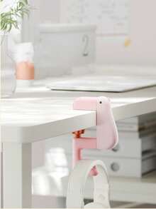 1pc Cute Thinking Duck Backpack Hook, Adjustable Student Desk Side Hook, Desk-Mounted Backpack Hanger With Anti-Scratch Pad, Suitable For Backpacks, Desks And Office Spaces - Multicolor - View 3