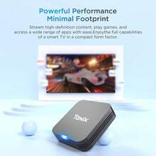 TUOGTCI Mini TV Box, Allwinner H313 TX1 Android 10 Smart TV Box - Reproductor multimedia 4K Ultra HD con CPU H313 de cuatro núcleos, Wi-Fi 2.4G y Ethernet, control parental, control remoto y fuente de alimentación, diseño compacto para mini TV, Smart TV doméstico, dispositivo de transmisión de video, componentes de alta calidad