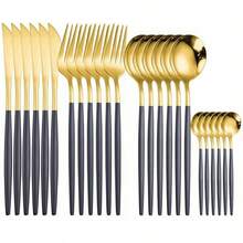 Juego de Cubiertos de Acero Inoxidable de 24 Piezas para Cena - Oro negro - Ver 1