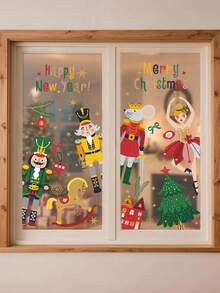 Christmas Nutcracker Window Cling Film, Glass Window Sticker, Christmas Holiday Home Office Decor Christmas Decoration Christmas Tree Gift Decor Thanksgiving Wedding Home Decor Autumn Decor Birthday Decorations For Gifts Party Supplies Halloween Decor Wall Decor Halloween Ornaments Christmas Decoration Christmas Tree Gift Decor Thanksgiving Wedding Home Decor Autumn Decor Birthday Decorations For Gifts Party Supplies Halloween Decor Wall Decor Halloween Ornaments - Multicolor - View 10