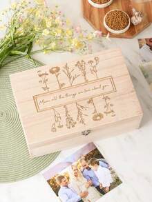 1 Peça Caixa de Presente Personalizada para Dama de Honra, Caixa de Madeira com Gravação, Presente para Menina das Flores, Caixa de Armazenamento Multifuncional, Lembrança de Casamento, Caixa de Presente de Madeira Personalizada, Caixa do Tesouro, Presente para Festa de Noivado, Festa de Aniversário, Casa com Soluções Acessíveis, Organizadores Personalizados, Ambiente Acolhedor