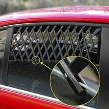 1pc Adjustable Breathable Mesh Pet Car Safety Barrier, Easy To Assemble, Durable Plastic Dog Window Guard - Ensures Reliable Car Ventilation Safety - Breathable Mesh Dog Window Protector, Available In Small And Large Sizes