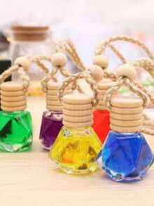 1 Stück Aromatherapie Öl, Hängender Anhänger Aromatherapie, Glasflasche mit Holzdeckel, Aromatherapie für Autos, Autohaken, geeignet für Schränke um die Luft frisch zu halten, Auto/Heim Dekoration, geeignet für alle Arten von Kleidung, Toiletten, Schlafzimmer, Kleiderschränke, Wohnzimmer