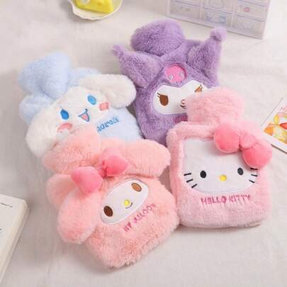 Sanrio 1 st. ny Sanario varmvattenflaska, tecknad Kuromi plyschfylld varmvattenpåse, handvärmare för studenter, avtagbar varmvattenflaska, oumbärlig hemartikel