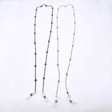 Delicate Colorful Eyeglass Cord Safety Chain Fashion/New - Cinza + Prata - View 1