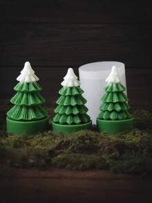 1 Khuôn silicon hình cây thông Noel mini, thích hợp để làm nến thơm, đồ trang trí bằng bê tông, đồ thủ công bằng nhựa và đồ đất sét, thường được sử dụng để sáng tạo nghệ thuật hàng ngày, cải thiện bầu không khí và tùy chỉnh quà tặng thủ công, có thể thích ứng với nhiều nhu cầu làm khác nhau. - trắng - Xem 2