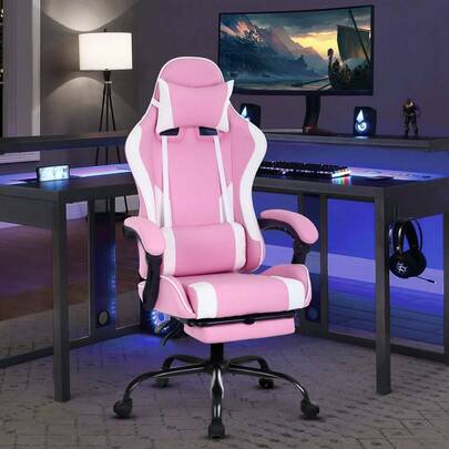 Ergonomic Racing Style Gaming Chair | Computer Desk Chair With Adjustable Lumbar Support | Breathable, Reclinable Design For Long Gaming/Work Hours