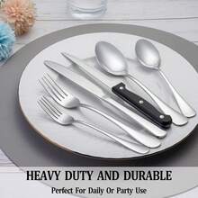48 Pcs Silverware Set With Steak Knives Service For 8,Stainless Steel Flatware Set,Mirror Polished Cutlery Utensil Set,Home Kitchen Eating Tableware Set,Include Fork Knife Spoon Set,Dishwasher .