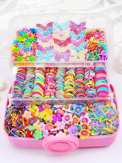 Set de 20/845 piezas de accesorios para el cabello con lentejuelas brillantes con diseños de mariposas, flores y estrellas, incluye lazos y pinzas para el cabello, en diseños lindos y colores vibrantes, adecuados para uso diario, escuela, viajes y fiestas de cumpleaños para crear peinados adorables