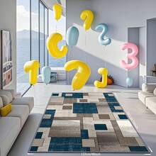 Machine Washable Runner Rugs Non Slip Non Shedding Carpet Area Rugs With TPR Rubber Backing, Low Pile Rugs For Indoor Bedroom Bathroom Living Room Aisle Hallway Balcony Entryway,Foldable Washable Non-Shedding Rug,Influencer Carpet - 藍色 - 查看 19
