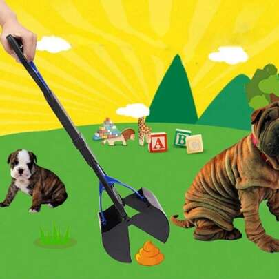 Foldable Dog Poop Scooper, Long Handle Design, Durable Plastic Material, High-Strength Material With Durable Spring, Easily Scoop Up Grass Clippings And Gravel, Convenient For Outdoor Cleaning. Pet Waste Cleanup Tool | Ergonomic Design | Lightweight And Portable, Battery-Free