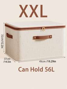 1pc Foldable Fabric Storage Box, Large Capacity Dust-Proof Quilt Storage Container, Wardrobe Organizer, Antibacterial & Moisture-Proof Zipper Closet Storage Box, Decorative Pants Organizer - Multicolor - View 11
